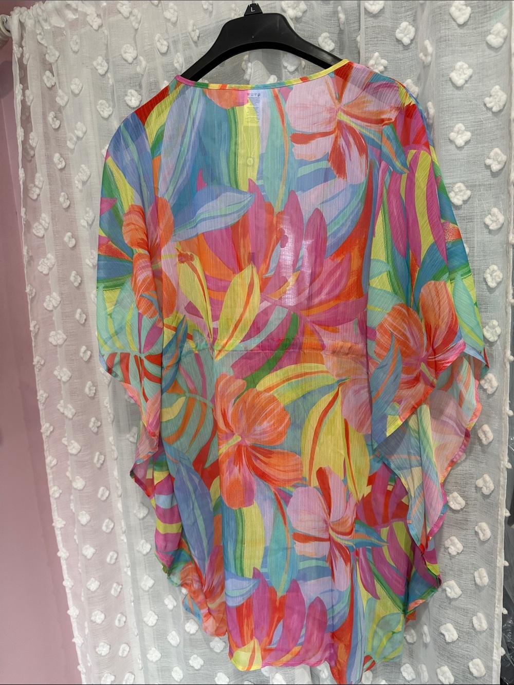 Bleu Rod Beattie Multicolor Tropical Floral Sheer Swim Coverup - Picture 2 of 6